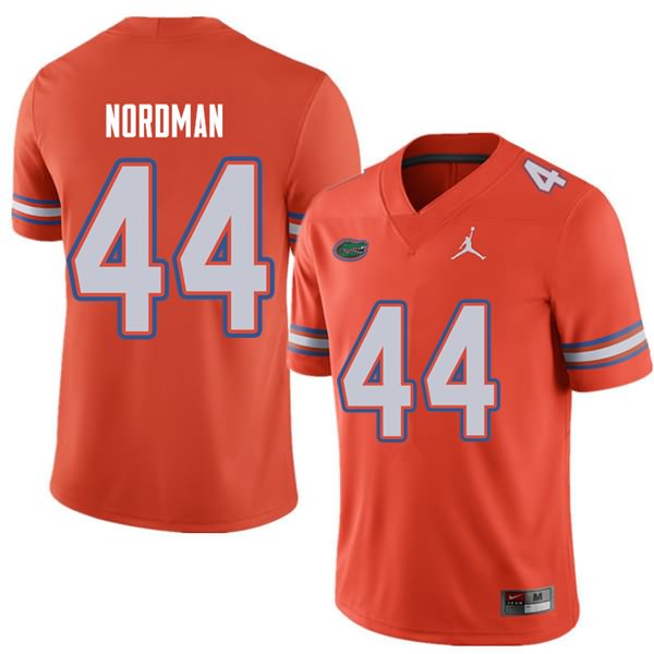 Men's NCAA Florida Gators Tucker Nordman #44 Stitched Authentic Jordan Brand Orange College Football Jersey ERB3165YD